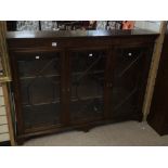 VINTAGE MAHOGANY DISPLAY CABINET WITH KEYS 151 X 29.5 X 101CM