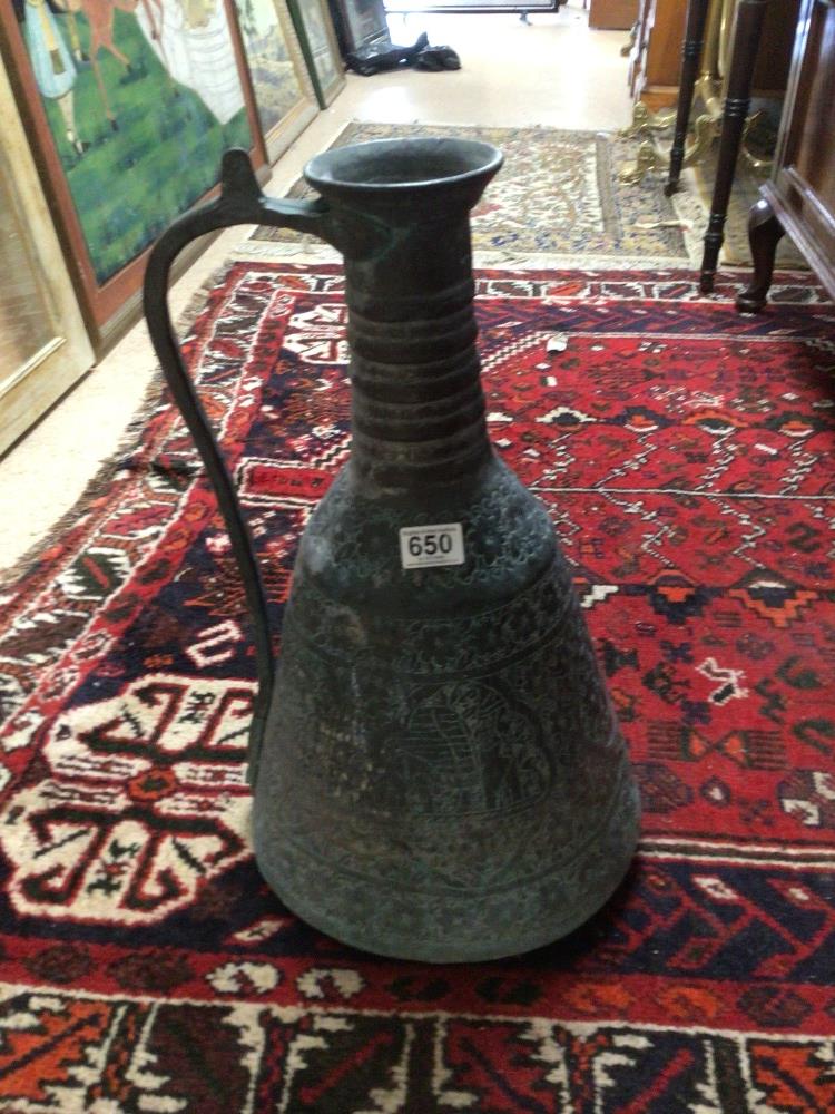 A LARGE COPPER TURKISH WATER JUG, 52CM - Image 4 of 4