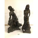 TWO JOHN LETTS BRONZED SCULPTURES, 43CM