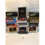TWELVE CORGI DIE-CAST TV AND FILM RELATED TOYS, 007, BUSTER TOYLAND AND MORE
