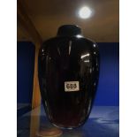 FINLAND LARGE DARK PURPLE GLASS VASE, 33CM