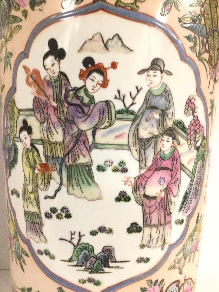 A CHINESE FAMILLE ROSE CERAMIC UMBRELLA STAND, 46CM - Image 2 of 6