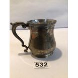 HALLMARKED SILVER TANKARD 1907 BY MARPLES AND CO SHEFFIELD, 185GRAMS