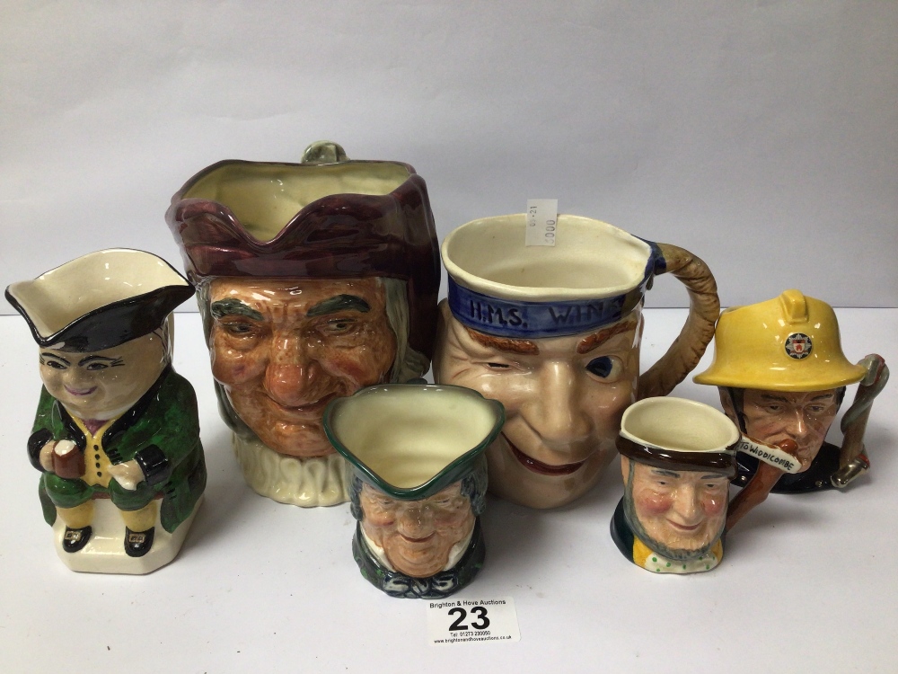 MIXED CERAMIC TOBY JUGS, BESWICK, ROYAL DOULTON, AND MORE