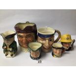 MIXED CERAMIC TOBY JUGS, BESWICK, ROYAL DOULTON, AND MORE