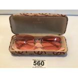 A PAIR OF ORIGINAL CHANEL SUNGLASSES WITH CASE