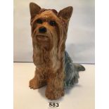 LARGE VINTAGE BESWICK ENGLAND STAMPED YORKSHIRE TERRIER, 26CM