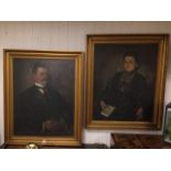 PAIR OF EDWARDIAN PORTRAITS OIL ON CANVAS, 110 X 89CM