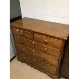 ANTIQUE TWO OVER THREE CHEST OF DRAWERS, 104 X 109 X 51CM