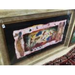 LARGE ABORIGINAL PAINTING FRAMED AND GLAZED 178 X 118CM