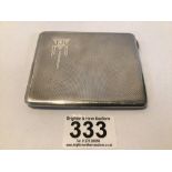 HALLMARKED SILVER ART DECO SQUARE CIGARETTE CASE 1931 BY CHARLES S GREEN AND CO 133GRAMS
