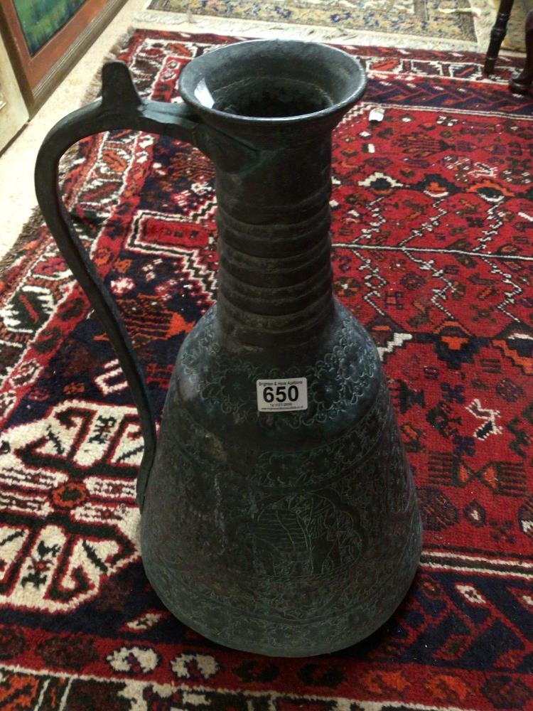 A LARGE COPPER TURKISH WATER JUG, 52CM - Image 3 of 4