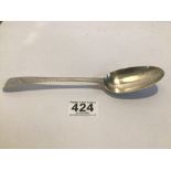 GEORGE II HALLMARKED SILVER BRIGHT CUT TABLESPOON 21.5CM 1736, 63GRAMS