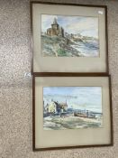 JOHN KIDD MAXTON (1878-1942) PAIR OF SIGNED WATERCOLOURS OF SEASCAPE SCENES. BOTH FRAMED AND GLAZED,