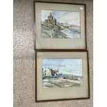 JOHN KIDD MAXTON (1878-1942) PAIR OF SIGNED WATERCOLOURS OF SEASCAPE SCENES. BOTH FRAMED AND GLAZED,