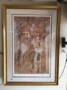 LIMITED EDITION SIGNED PRINT 185/195 FRAMED AND GLAZED 79 X 113CM