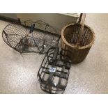 METAL MILK BOTTLE HOLDER WITH TWO BASKETS