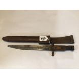 CANADIAN M1910 ROSS RIFLE BAYONET MK2 WITH LEATHER SCABBARD