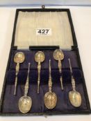 CASED SET OF HALLMARKED SILVER SIX ANOINTING SPOONS