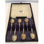 CASED SET OF HALLMARKED SILVER SIX ANOINTING SPOONS