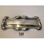 ART NOUVEAU STYLE HALLMARKED SILVER RECTANGULAR PEN TRAY, 24CM 129GRAMS