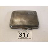 HALLMARKED SILVER RECTANGULAR ENGINE TURNED CIGARETTE CASE 8.5CM BY E. J TREVITT AND SONS 1940,