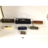 A QUANTITY OF HARMONICAS MOUTH ORGANS BOXED, CHROMATIC MARINE BAND AND MORE