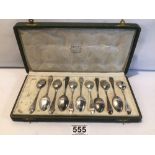 SET OF ELEVEN HALLMARKED SILVER COFFEE SPOONS (CASED) 1948 VINERS OF SHEFFIELD