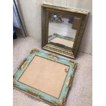 HEAVY GILDED MIRROR WITH AN ADDITIONAL FRAME 76 X 63CM