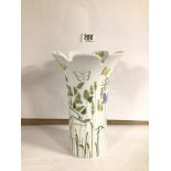 THOMAS GERMANY VINTAGE VASE DECORATED WITH FLOWERS AND BUTTERFLIES, 24CM