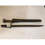 US ARMY BAYONET WITH LEATHER SCABBARD JEWELL 1918