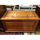 GOLDEN PINE OTTOMAN/CHEST, 92 X 45 X 58CM