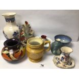 MIXED PIECES OF CERAMICS, MASONS, HONITON AND MORE