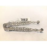 PAIR OF HALLMARKED SILVER SUGAR TONGS, 28GRAMS