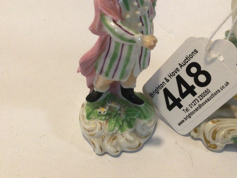 TWO SMALL 18TH CENTURY DERBY PORCELAIN FIGURES- YOUNG GIRL AND EASTERN BOY, THE LARGEST 12CM - Image 6 of 6