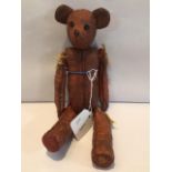 VINTAGE TEDDY BEAR MADE FROM POTTERY, 27CM