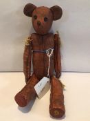 VINTAGE TEDDY BEAR MADE FROM POTTERY, 27CM