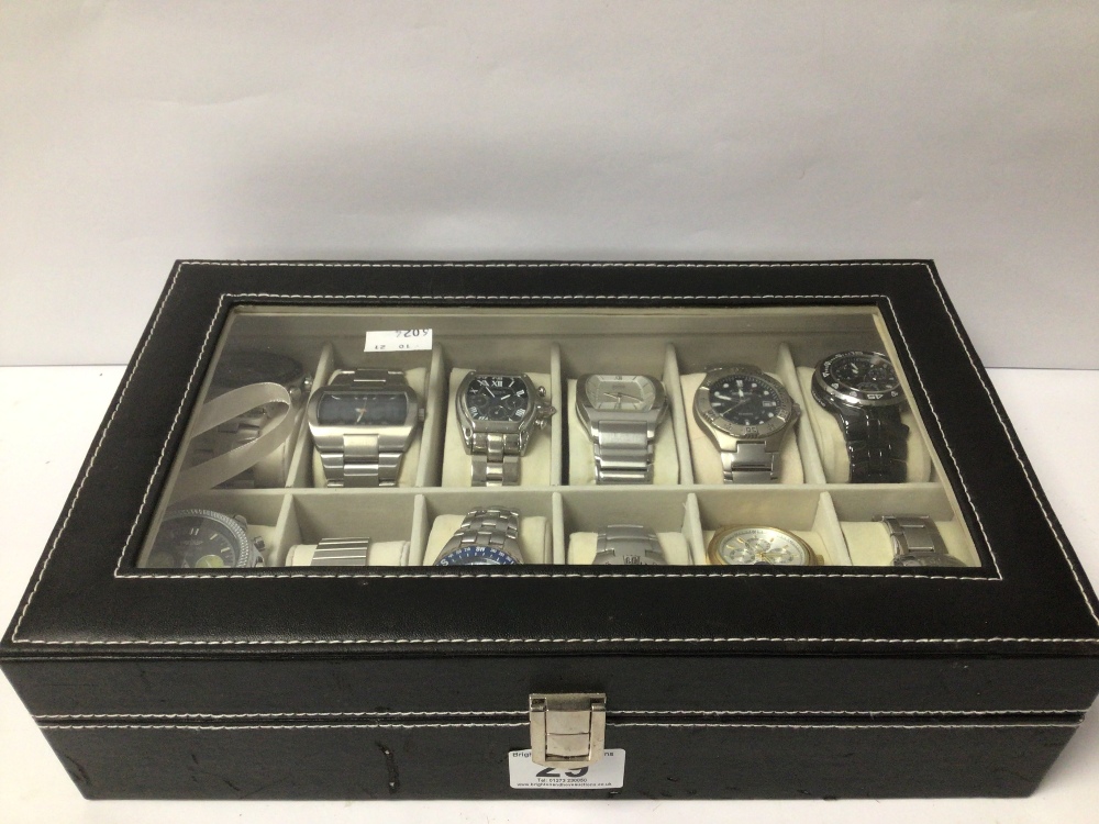 A MIXED COLLECTION OF GENTS WATCHES IN CASE - Image 4 of 4