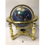 A GEMSTONE WORLD GLOBE, 24 X 24CM