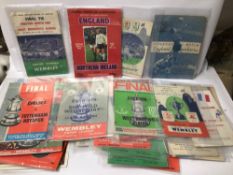 MIXED FOOTBALL PROGRAMMES, WEMBLEY 1954,1964 AND MORE
