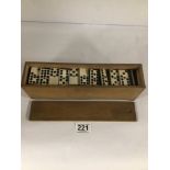 VINTAGE BONE AND EBONY DOMINOS SET