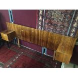 1960'S RETRO HEADBOARD WITH CUPBOARDS EACH END 214CM