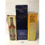 THREE BOXED BOTTLES OF ALCOHOL NICHOLAS FEUILLATTE CHAMPAGNE, MARKE HOCHRIEGL, AND MANDALINE