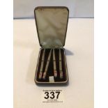 SET OF FOUR STERLING SILVER BRIDGE PENCILS (CASED)