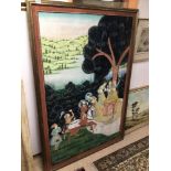 LARGE EASTERN PAINTING ON SILK, 178 X 122CM
