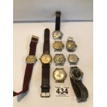 MIXED VINTAGE GENT'S WATCHES, TENOR AUTOMATIC, ROTARY ROAMER, AND MORE
