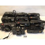 MIXED BOX OF 35MM CAMERAS, OLYMPUS TRIP A.F,CANON SURE SHOT AND MORE
