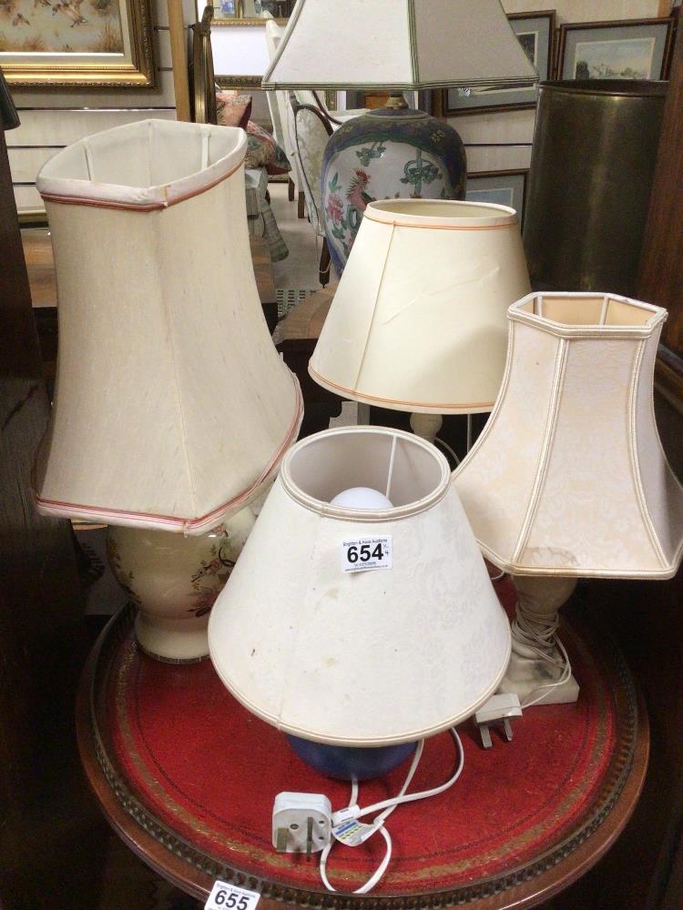 FOUR BEDSIDE LAMPS