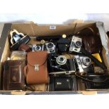 MIXED VINTAGE CAMERAS, KODAK, ILFORD AND MORE