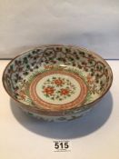 CHINESE 19TH CENTURY FAMILLE VERTE BOWL, 24CM DIAMETER A/F